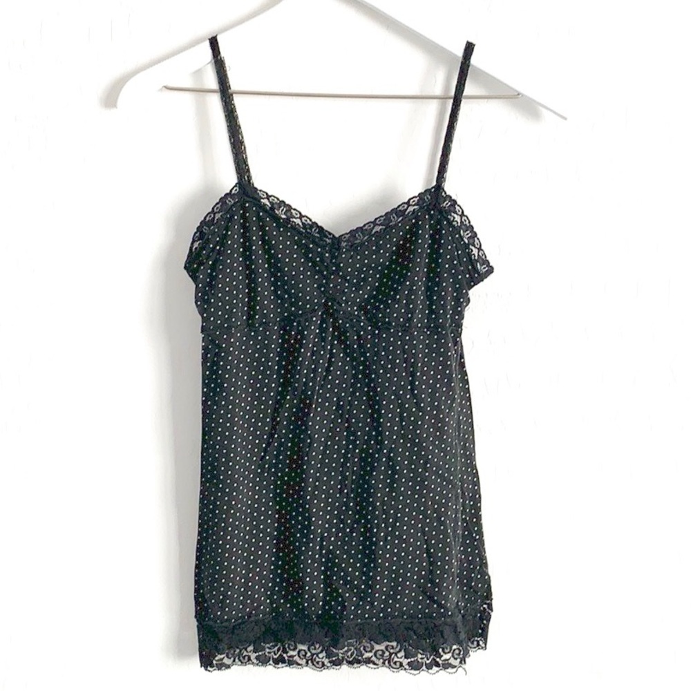 Black + White Polka Dot Top